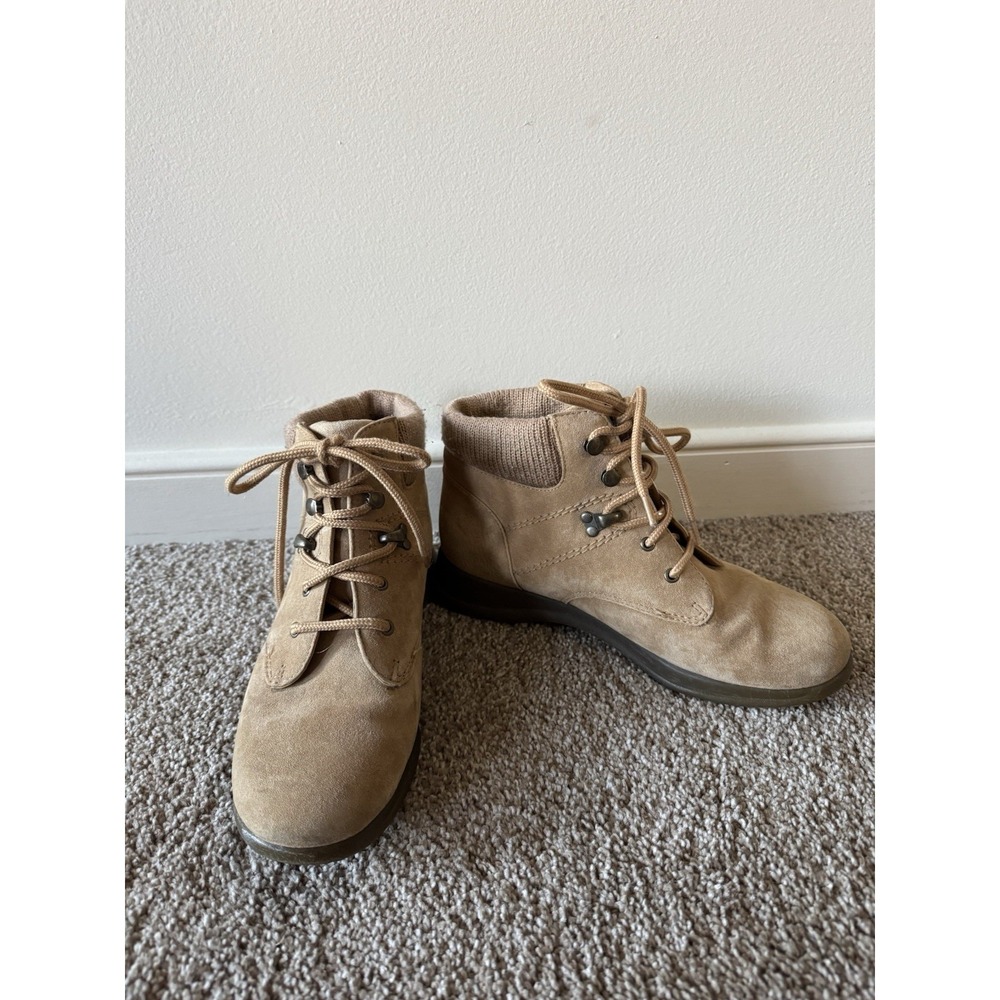 Acorn Sport Vintage Bostin Tan Suede Waterproof Winter Ankle Boots Size 7M